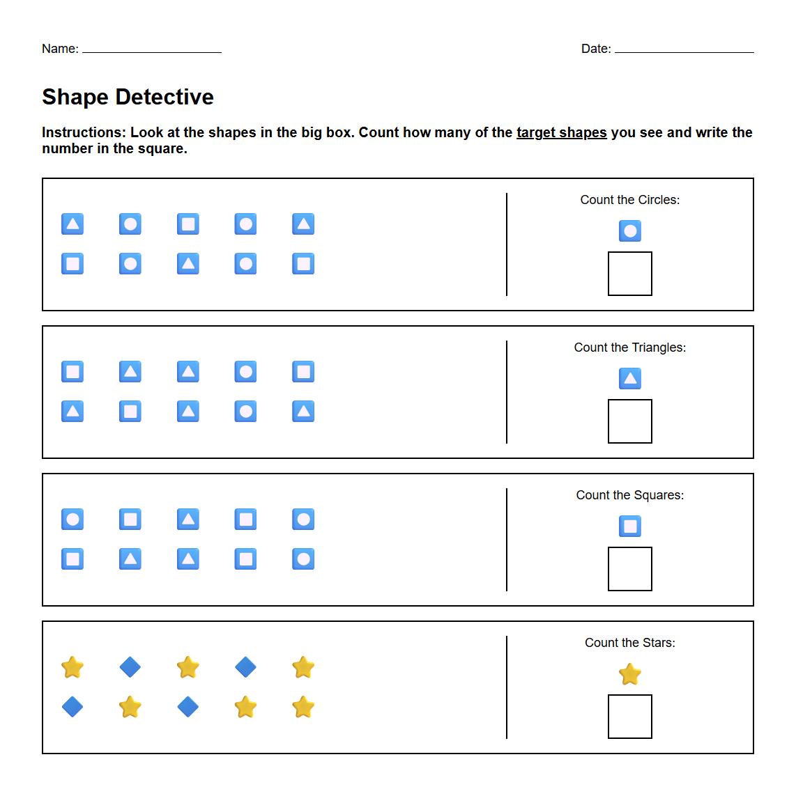 Mixed Shape Quantification with Visual Discrimination