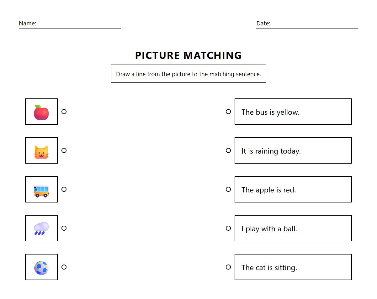 Picture-to-Sentence Matching Activity