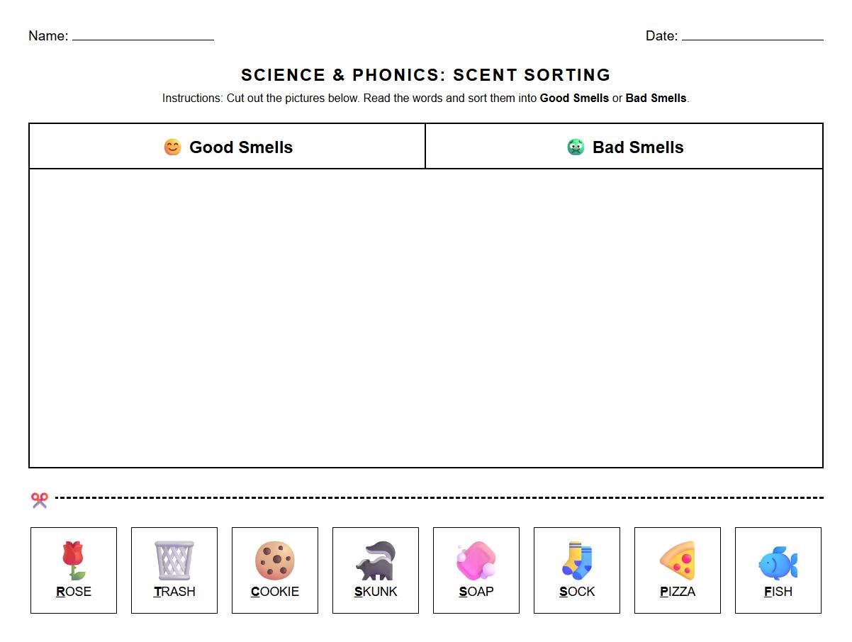 Scent Related Phonics Sorting with Smell Associated Words