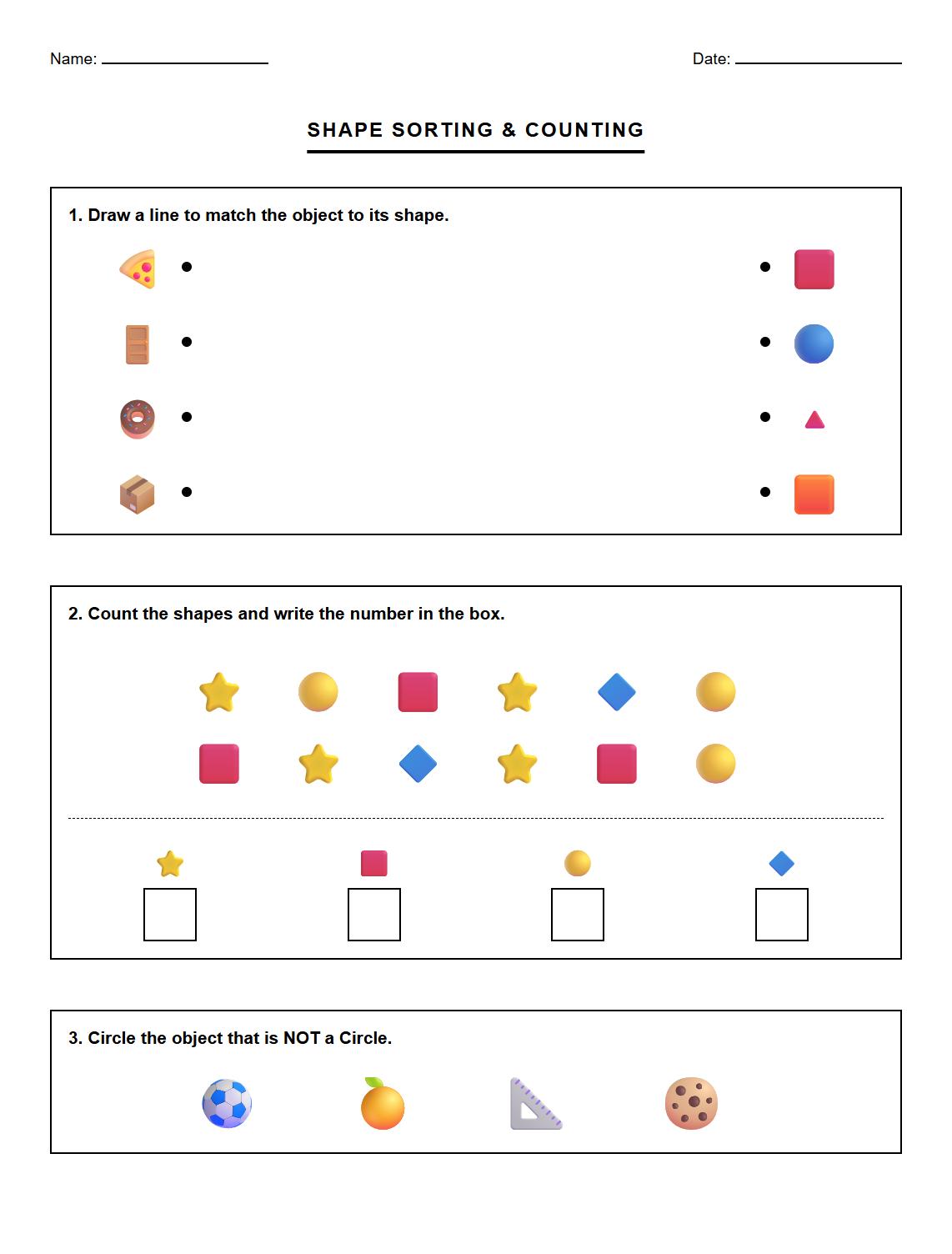 Shape Sorting Problem Solving Worksheet