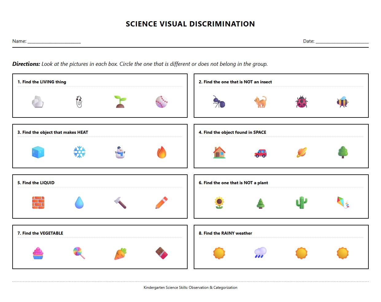 Sight Discrimination Visual Cards