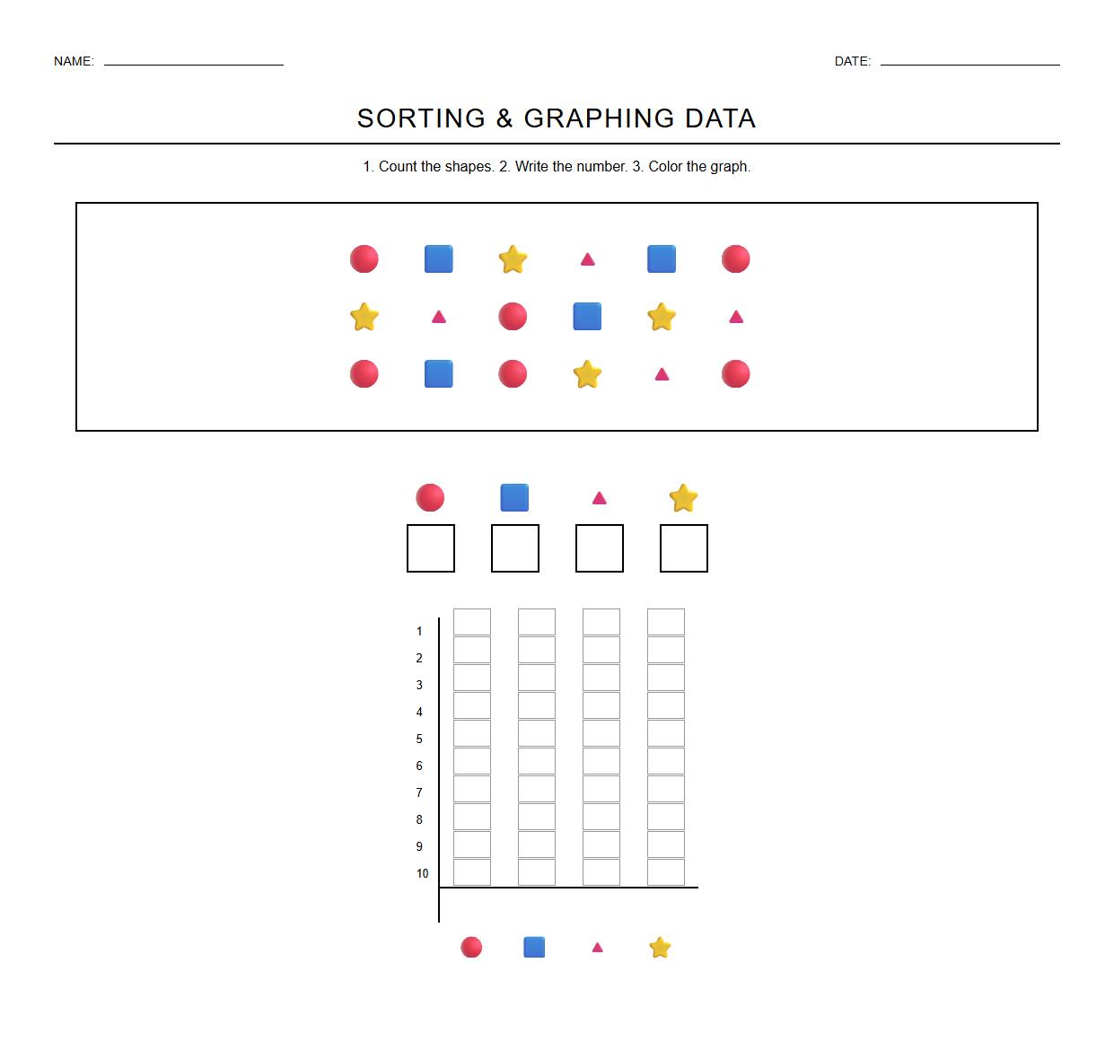 Sorting and Graphing Colors Data Worksheet