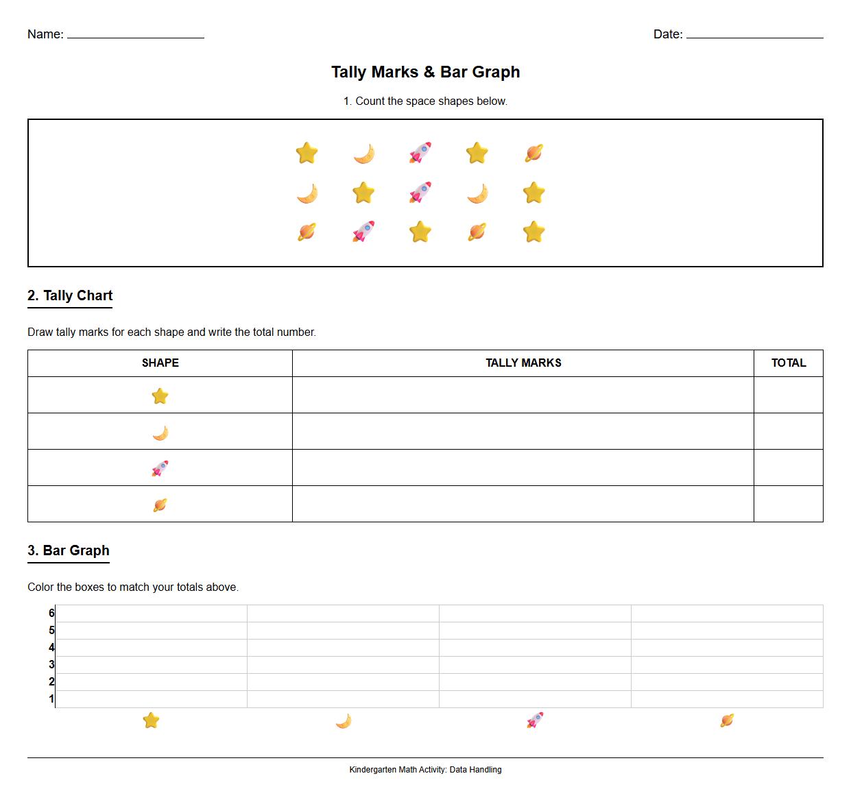 Tally Mark and Bar Graph Comparison Activity