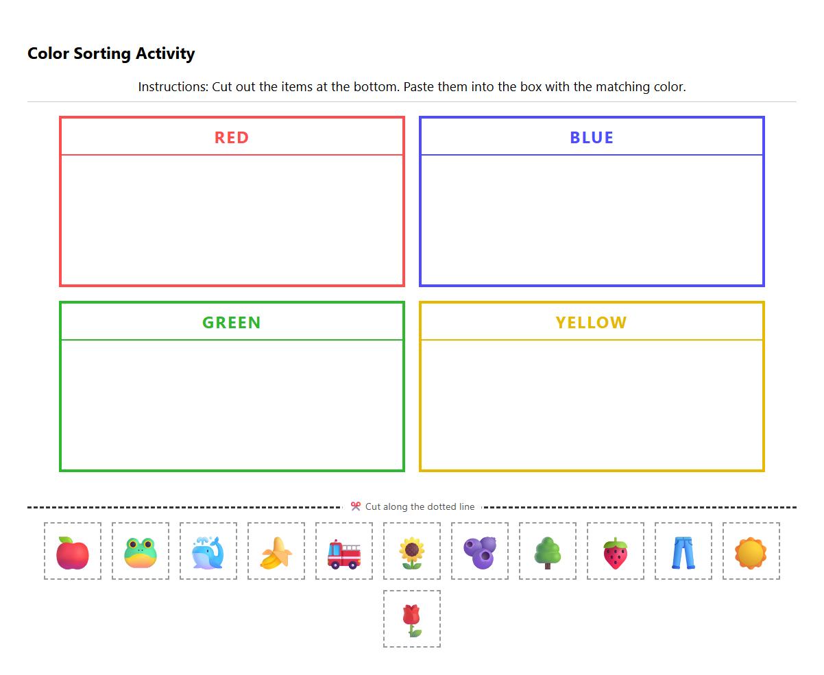 Categorical color grouping for logical reasoning