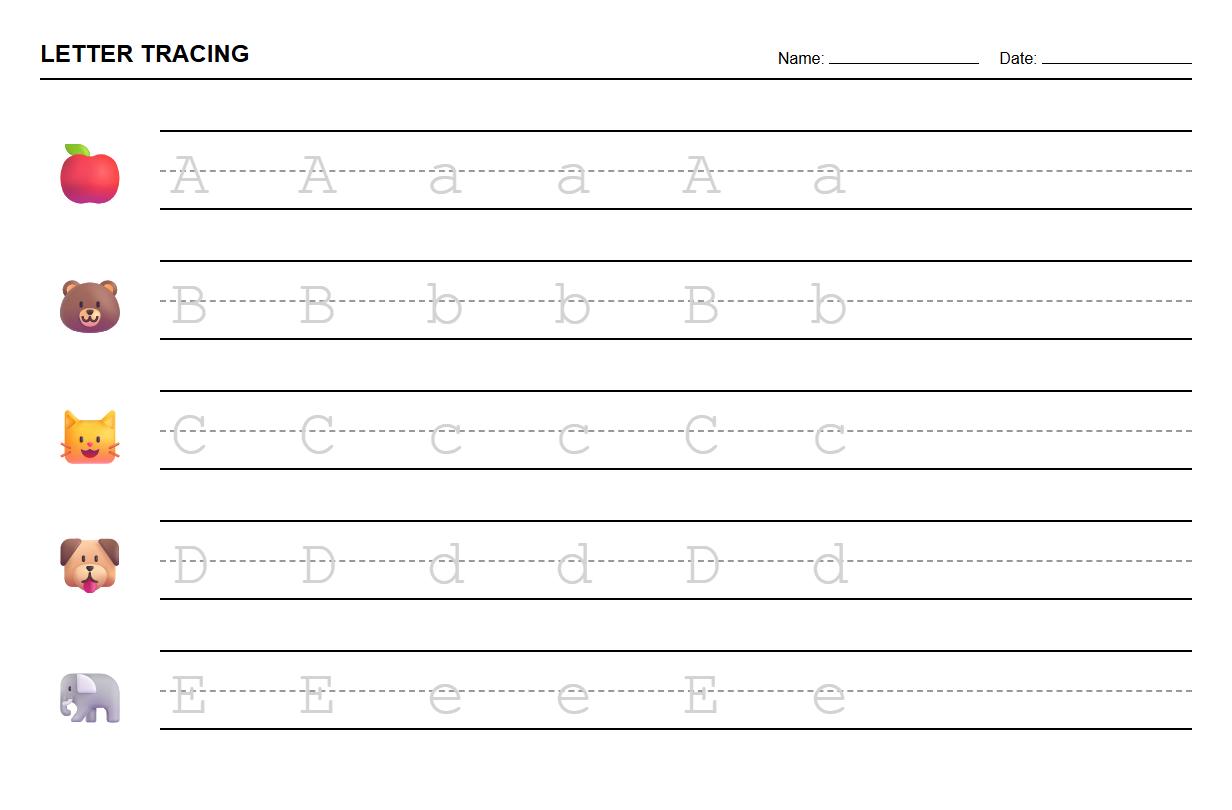 Dot to Dot Letter Tracing for Fine Motor Skills