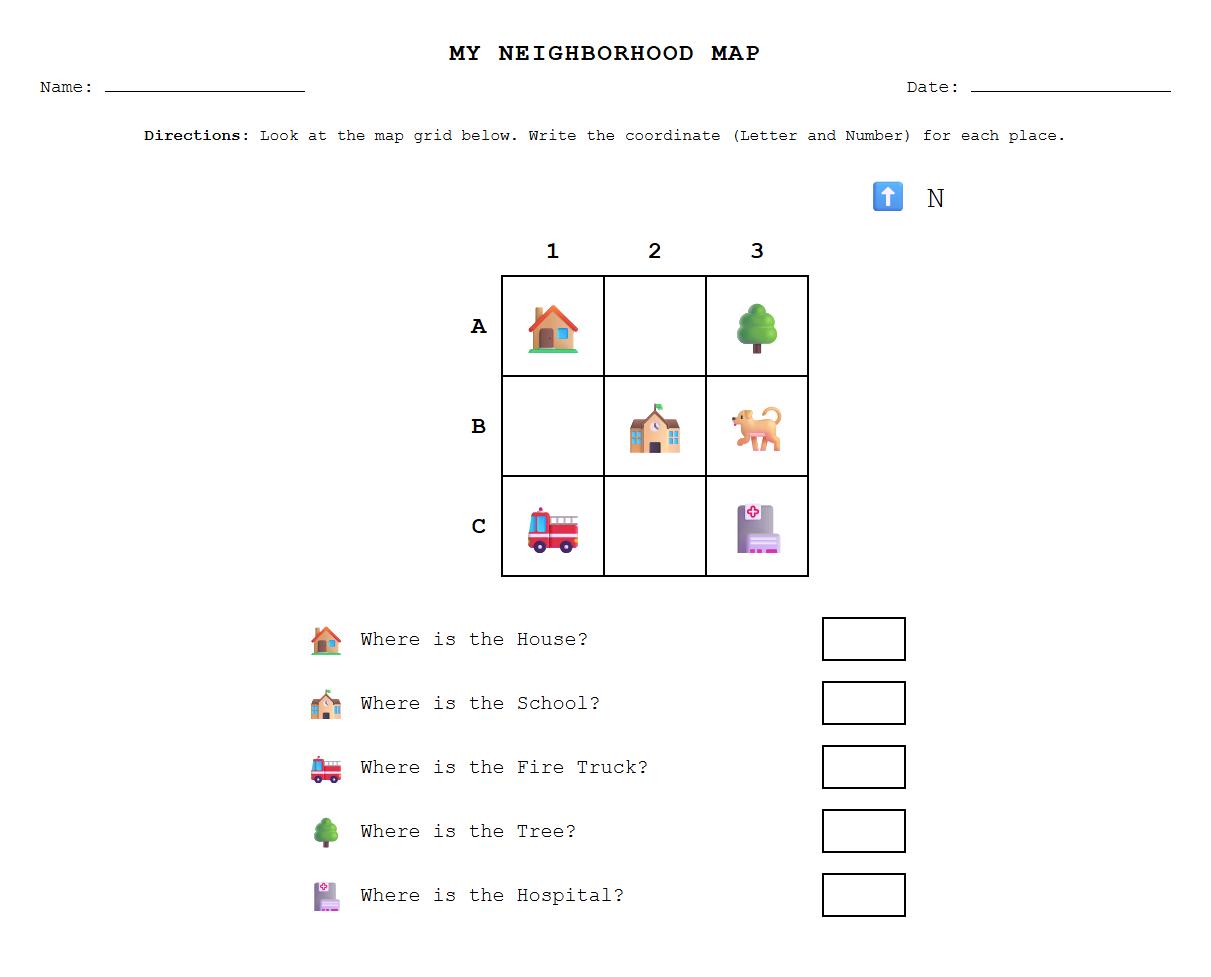 Grid Mapping Activity for Developing Kindergarten Spatial Reasoning