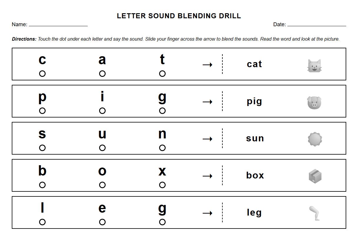 Letter Sound Blending Drill