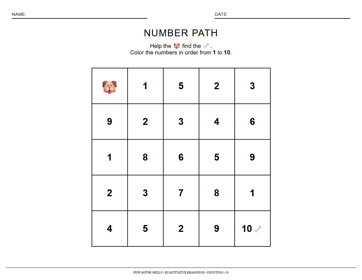 Number Path Maze for Quantitative Reasoning