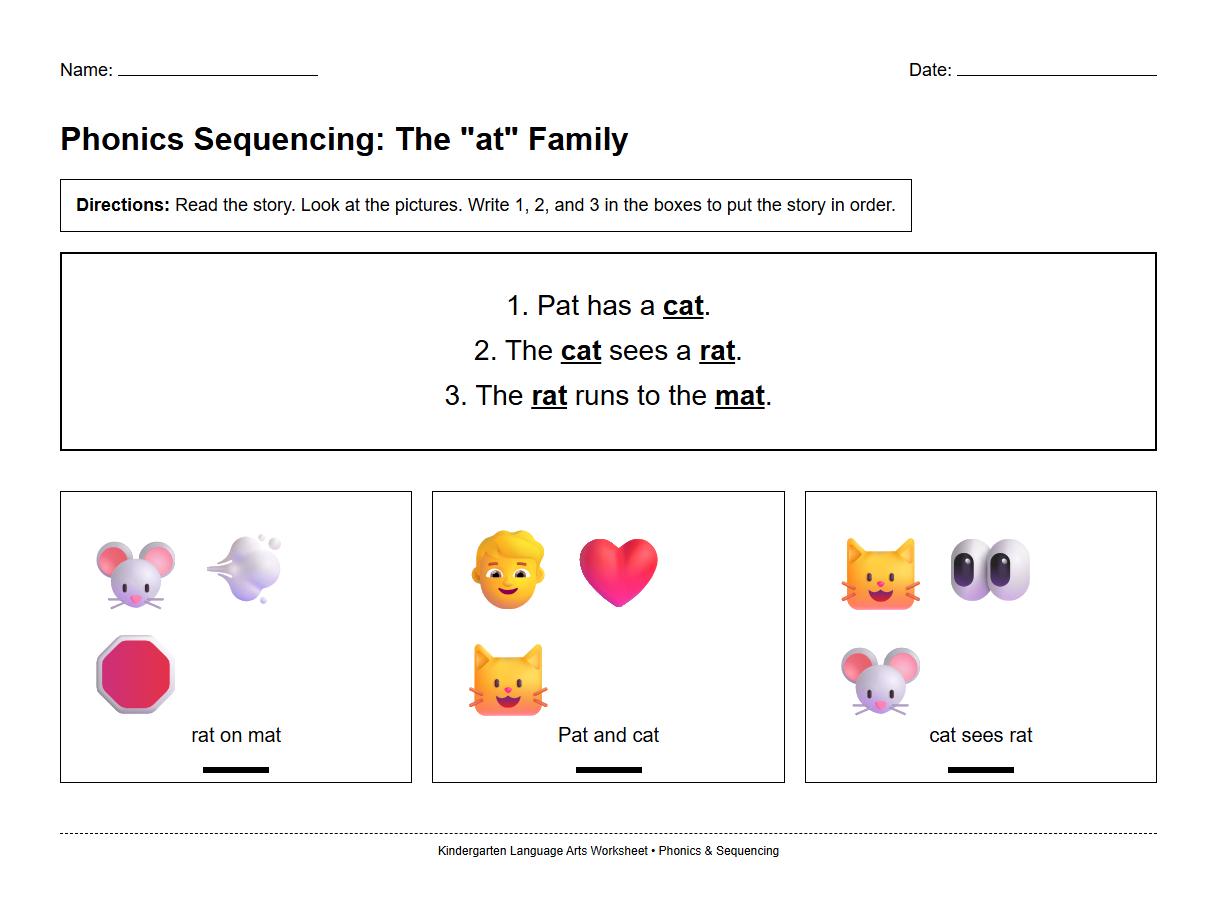 Phonics-Based Sequencing Worksheet