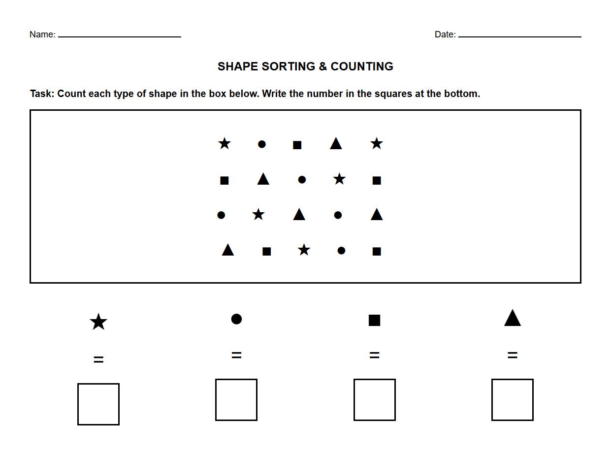 Shape Sorting with Number Representation Task