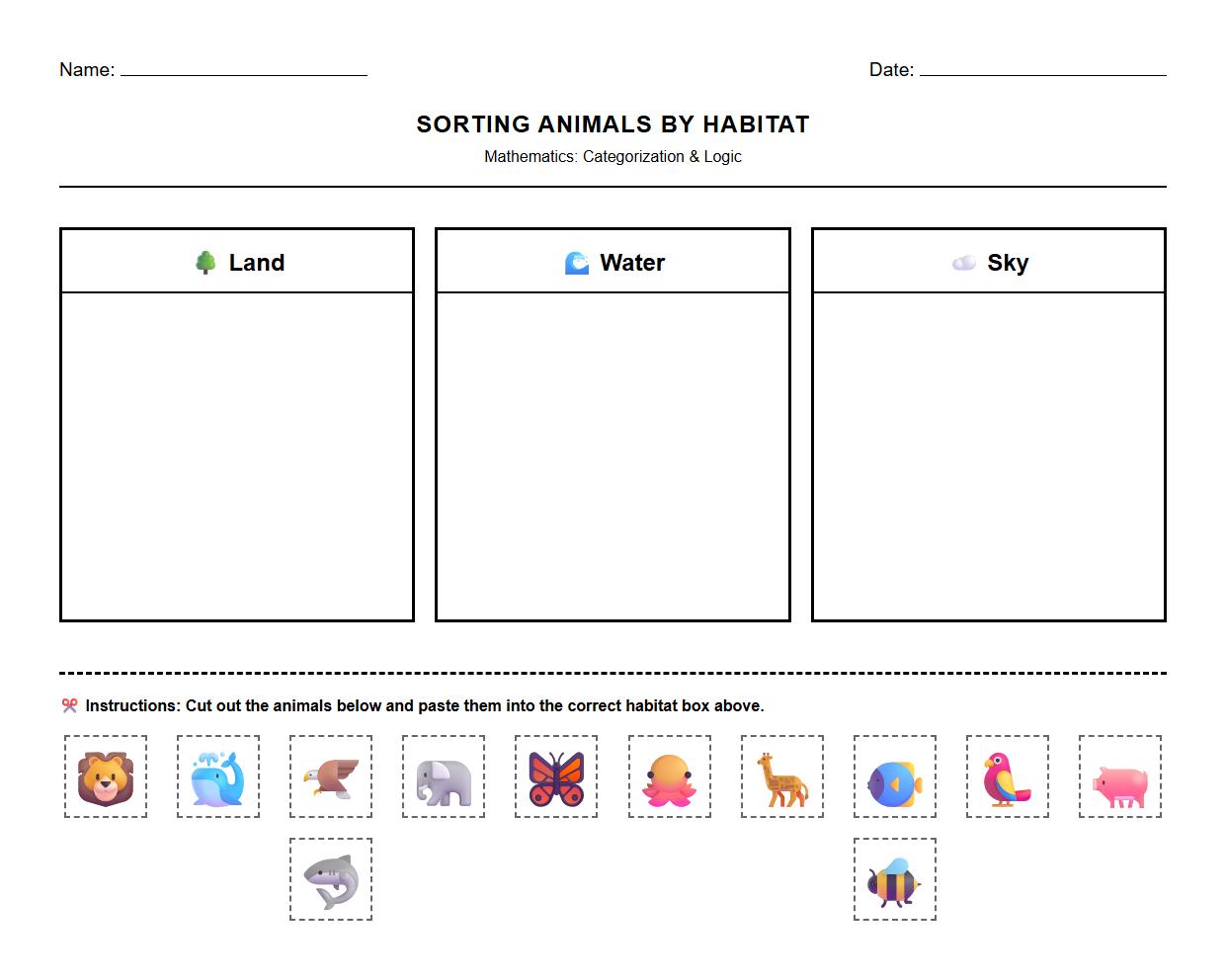 Sorting Animals by Habitat using Categorization Techniques