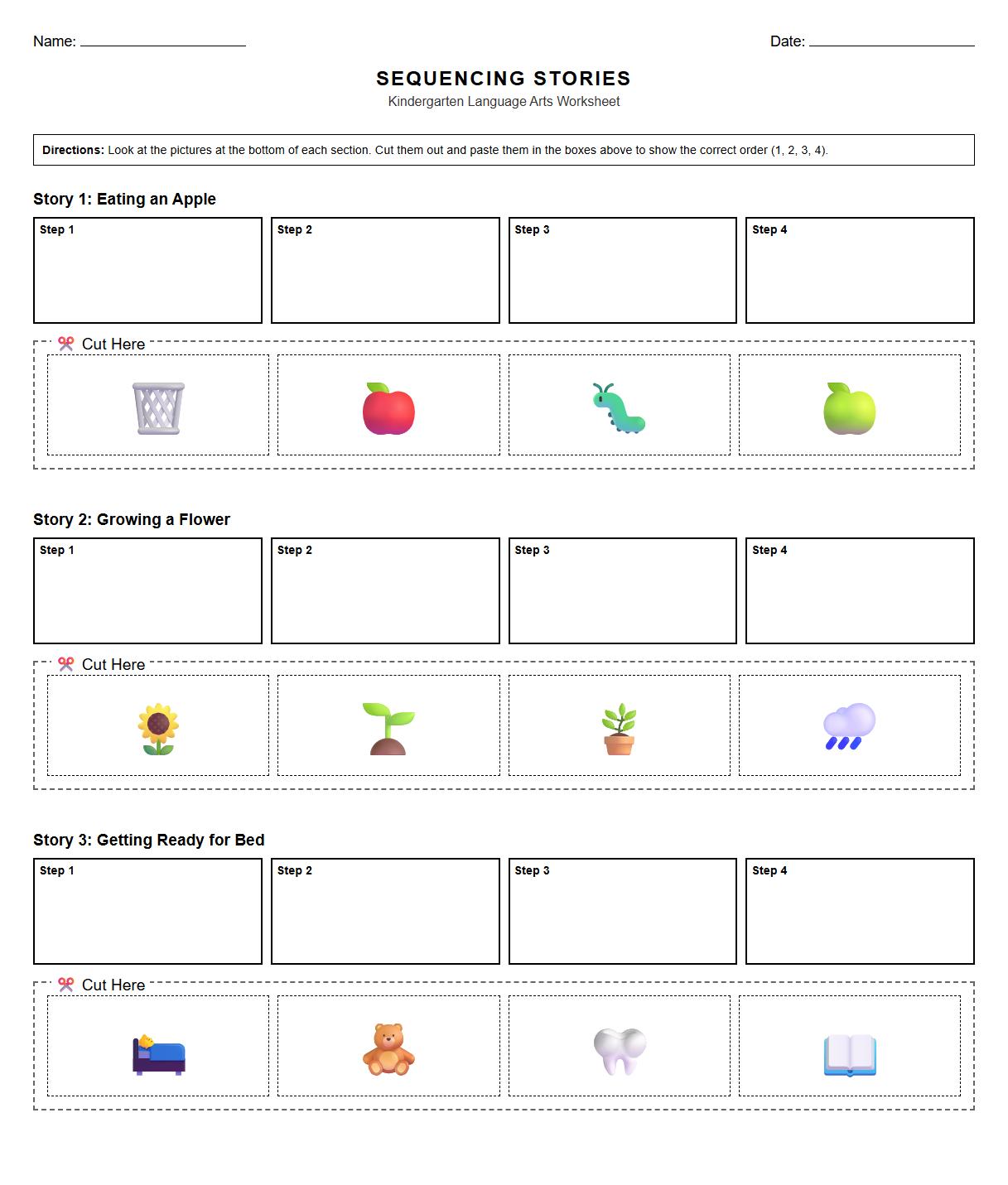 Step by Step Instructional Sequencing Cards