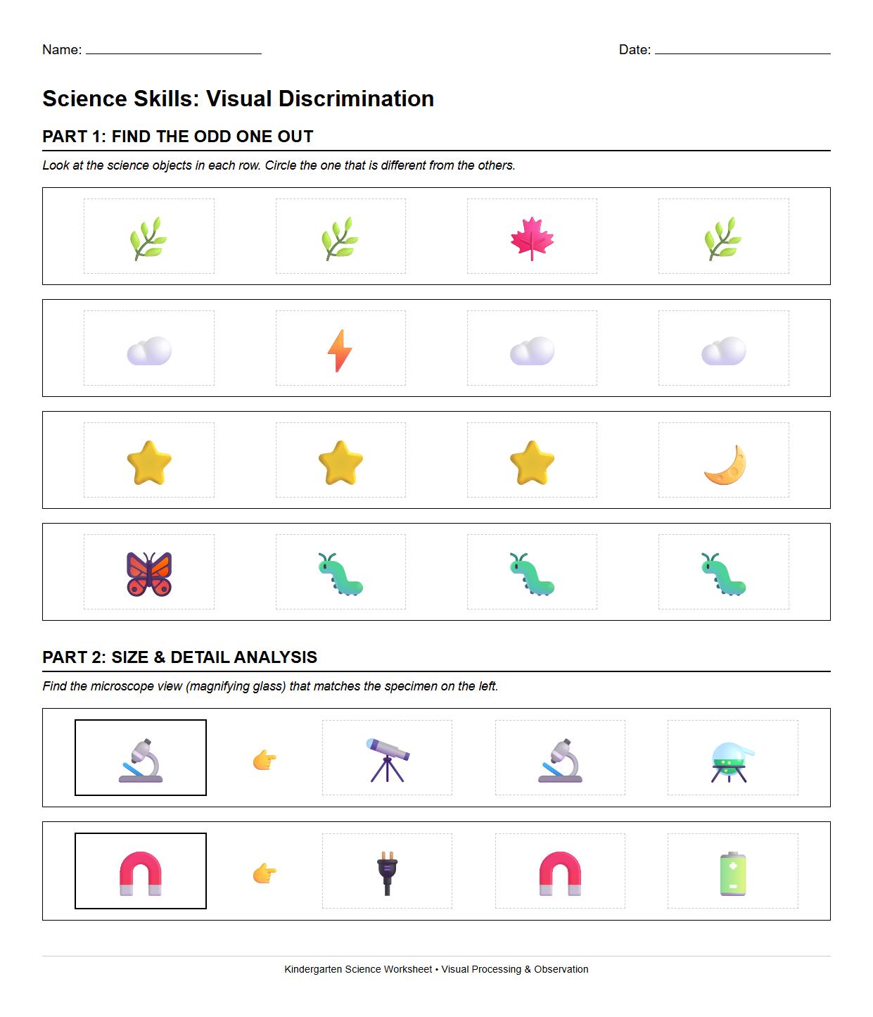 Visual Discrimination Exercise for Sight Analysis