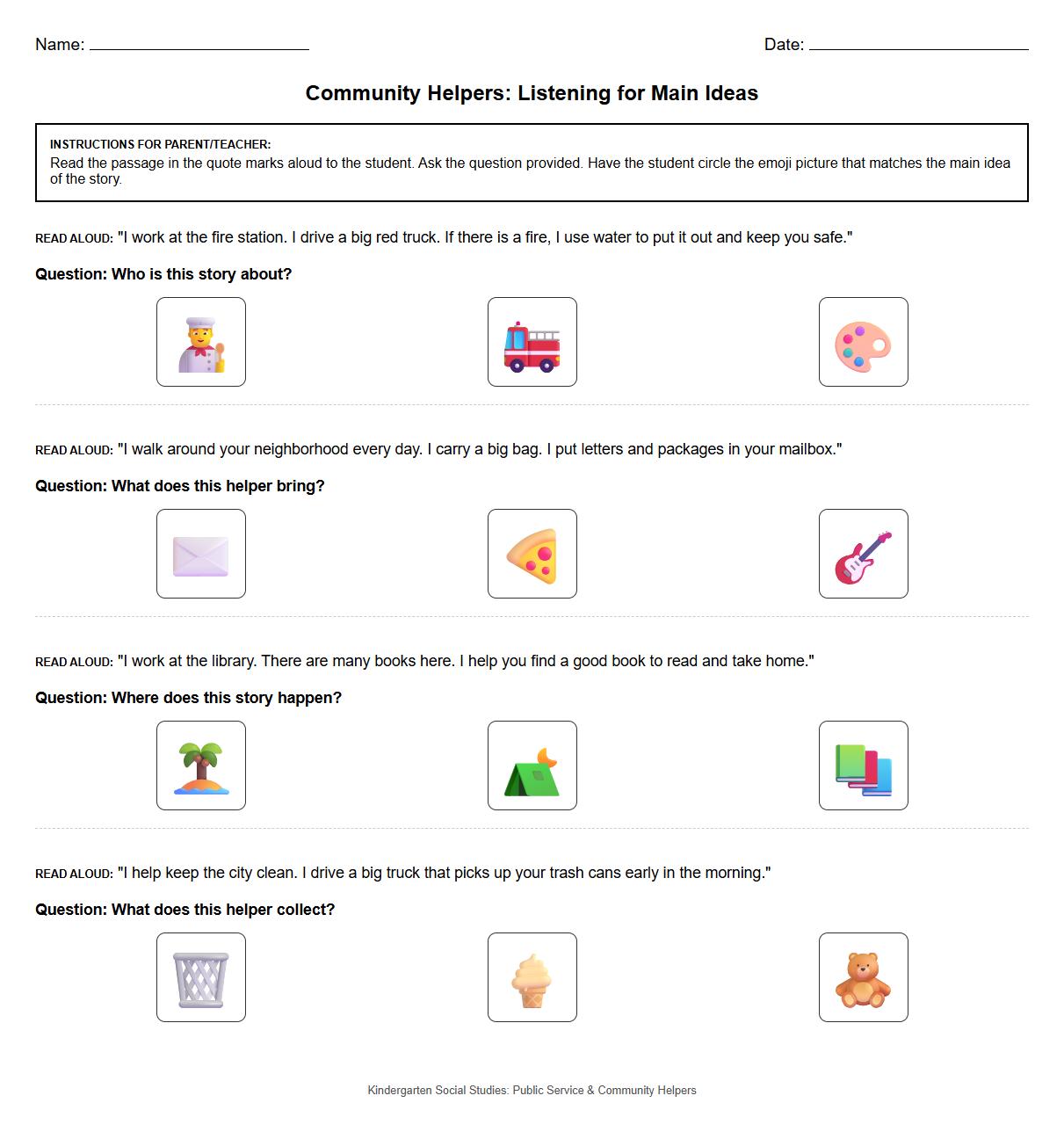 Identifying Main Ideas in Listening Passage about Public Service