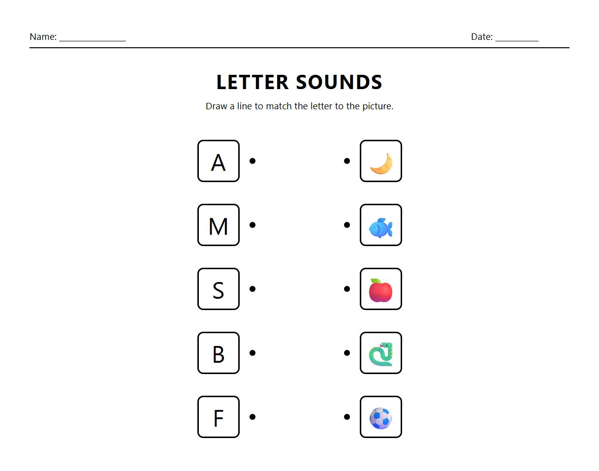 Letter to Sound Mapping Worksheet