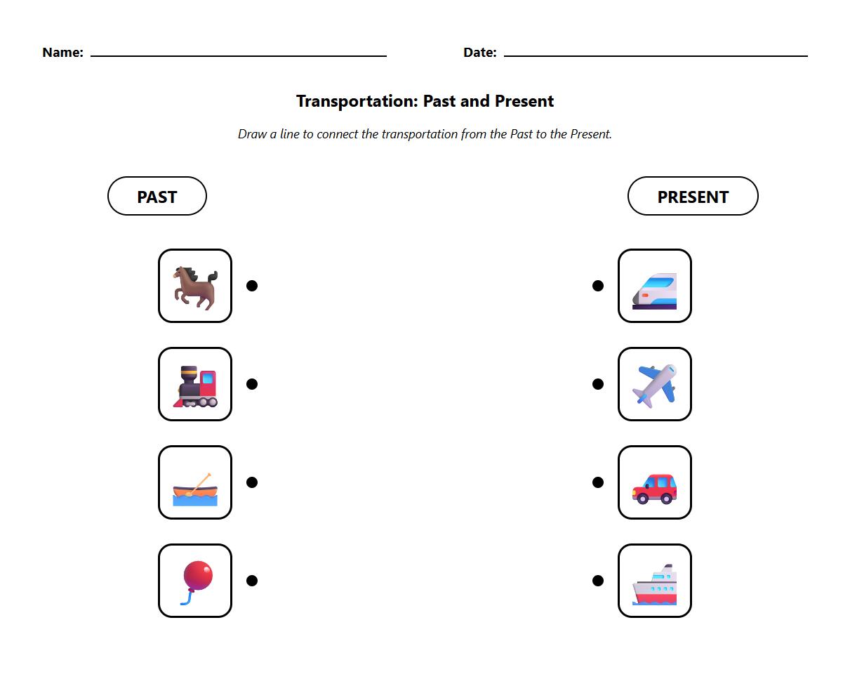 Past and Present Transportation Match Activity