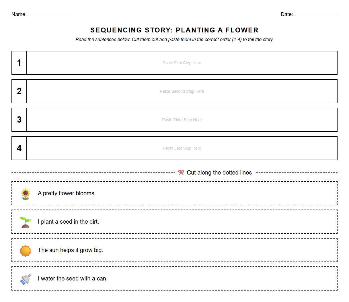 Sequencing Sentences Worksheet