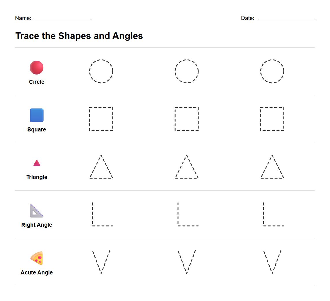 Shape and angles tracing for early geometry