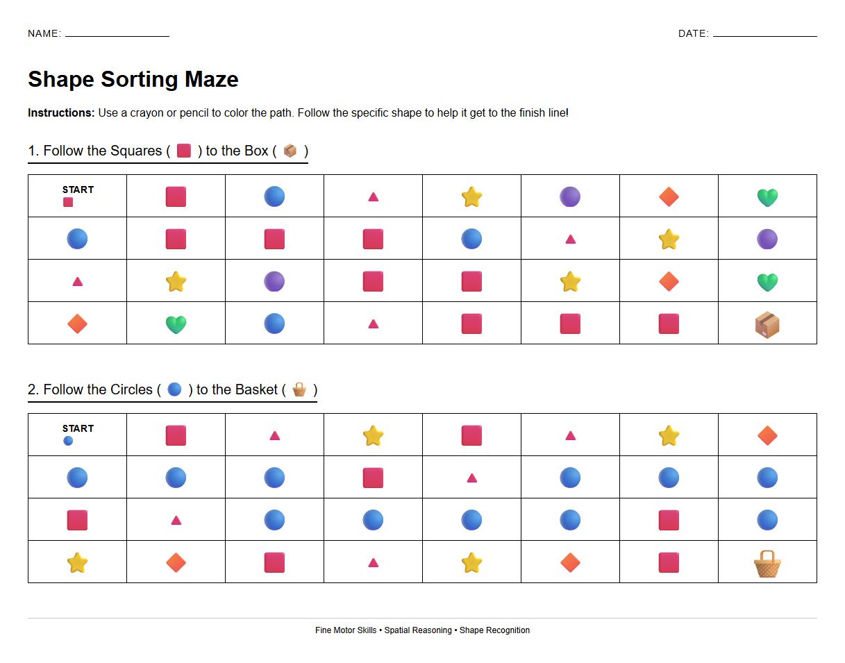 Shape Sorting Maze for Spatial Reasoning