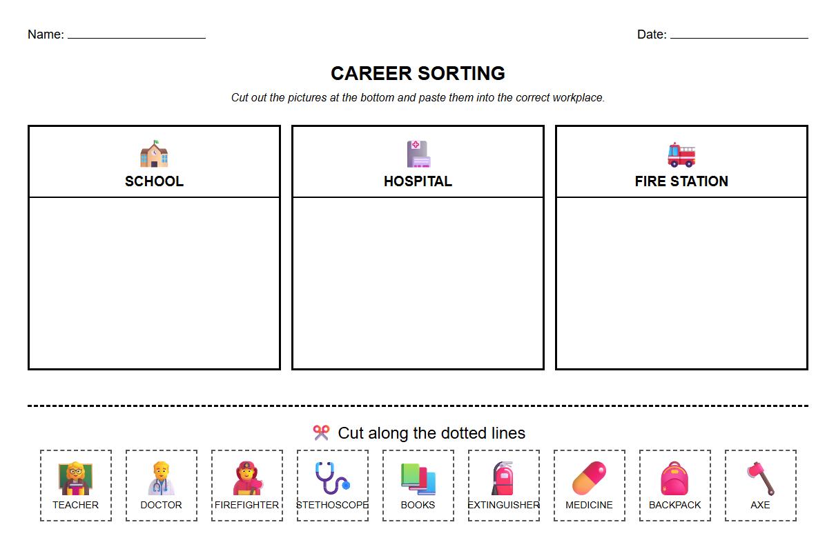 Vocabulary Sorting for Career Categories