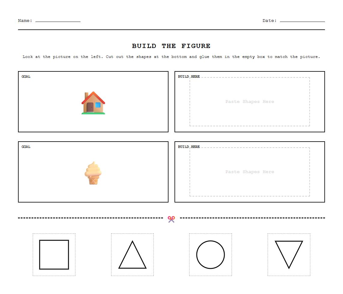 Build the Figure with Geometric Shapes worksheet