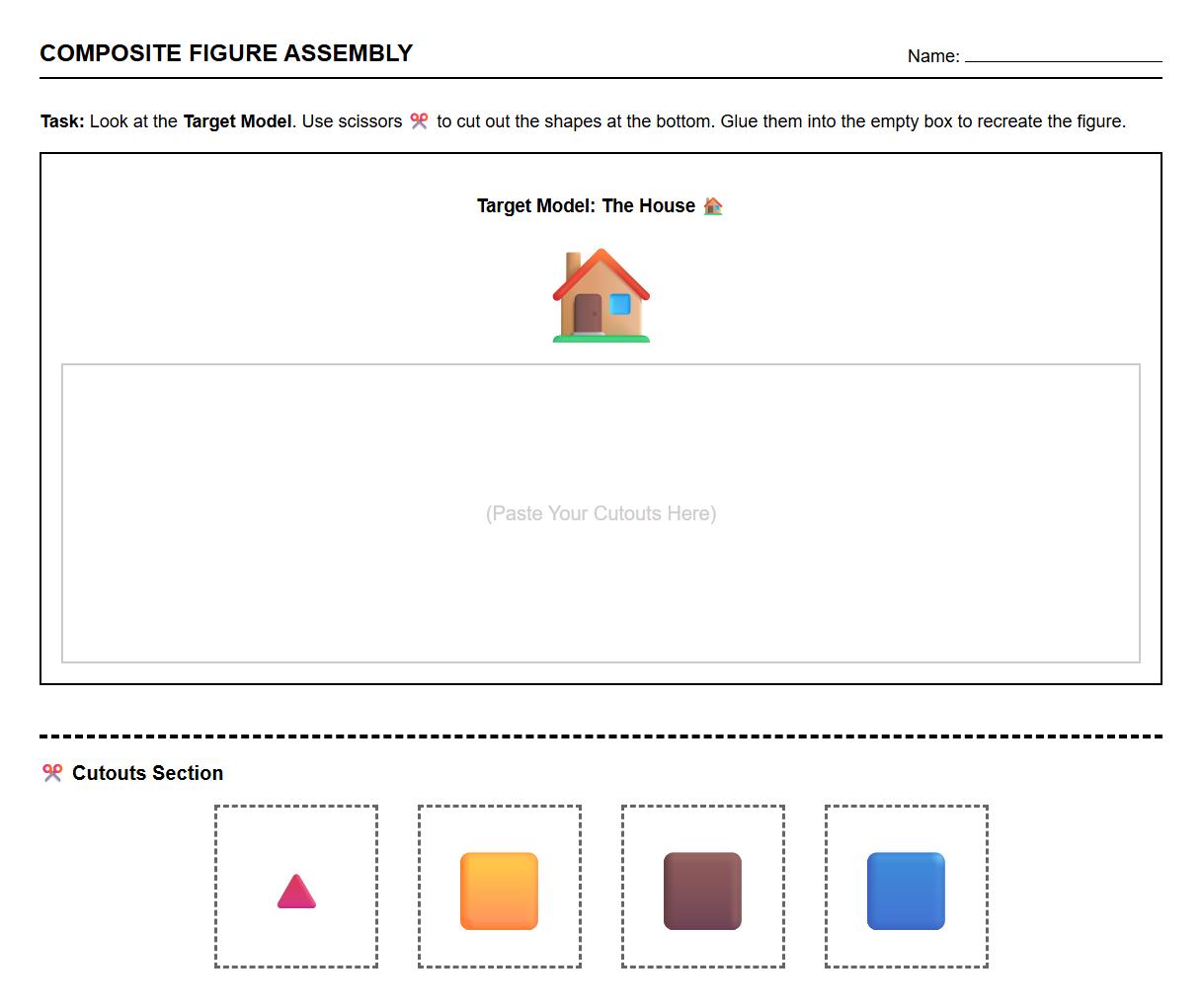 Composite Figure Assembly Cut Paste Activity