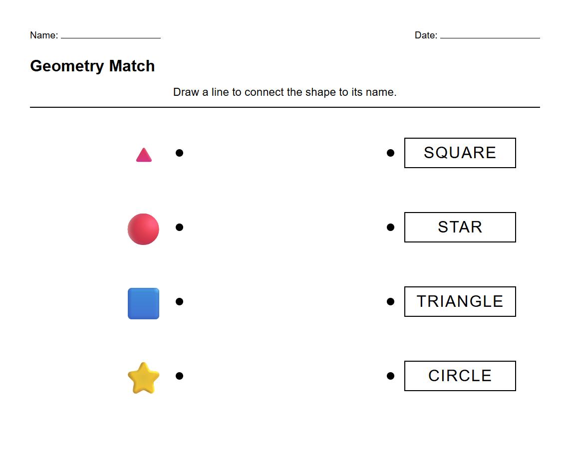 Geometry Vocabulary Label Matching Task