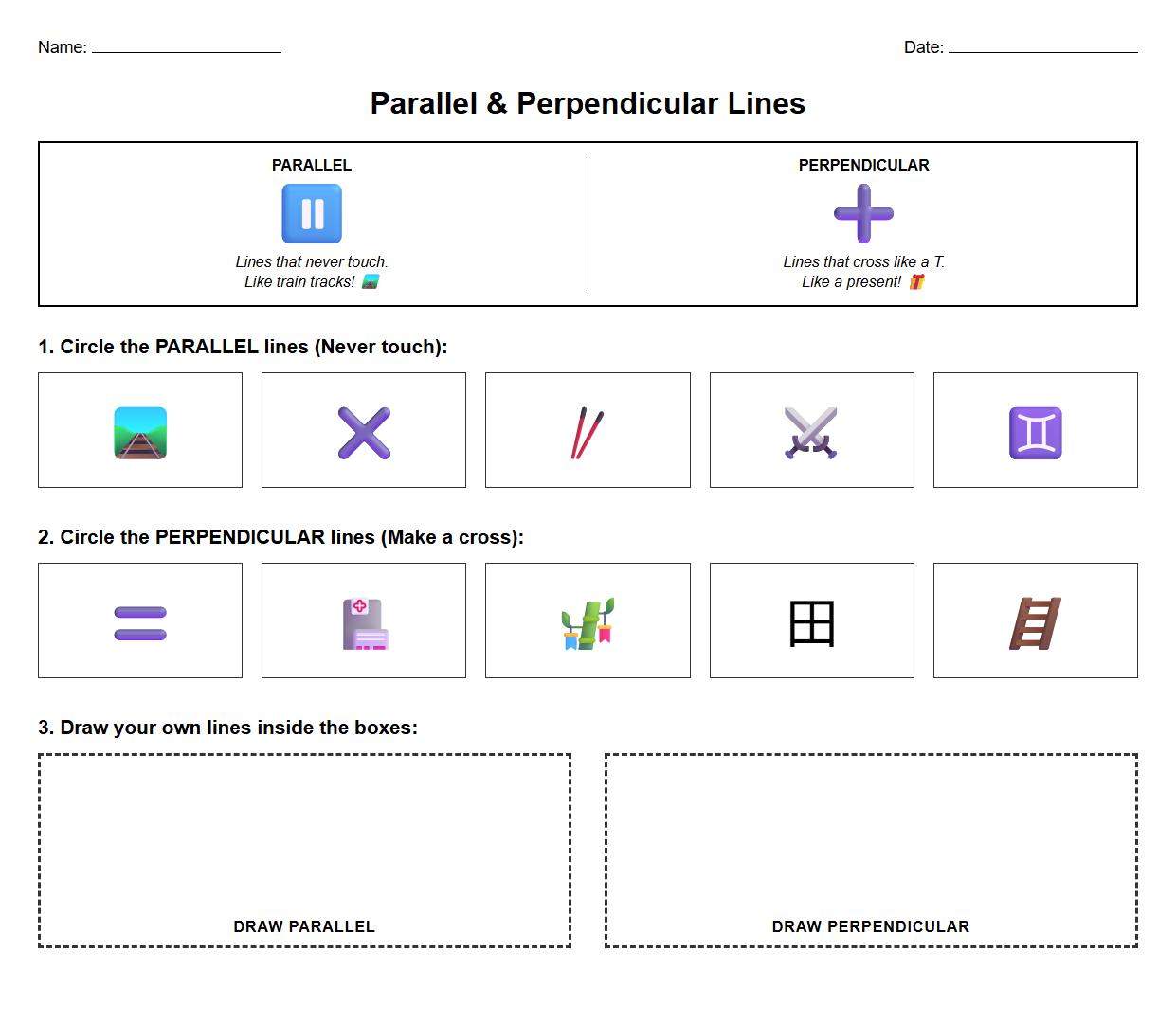 Identifying Parallel and Perpendicular Lines in Geometry