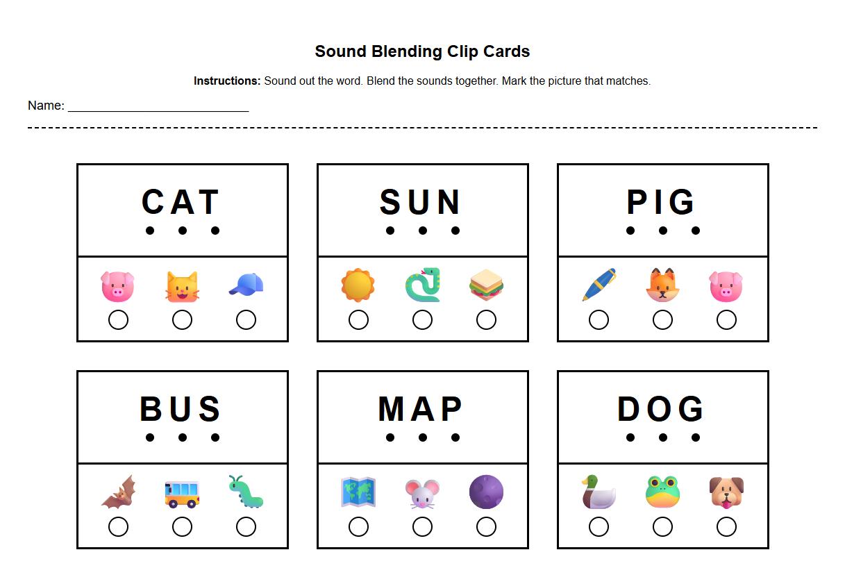 Interactive Sound Blending Clip Cards