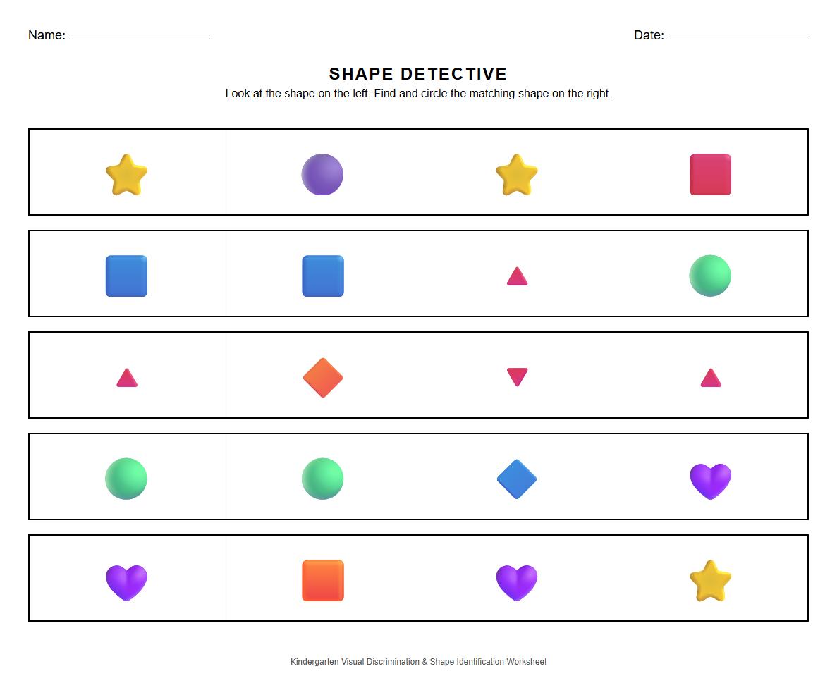 Visual Discrimination Shape Identification Activity