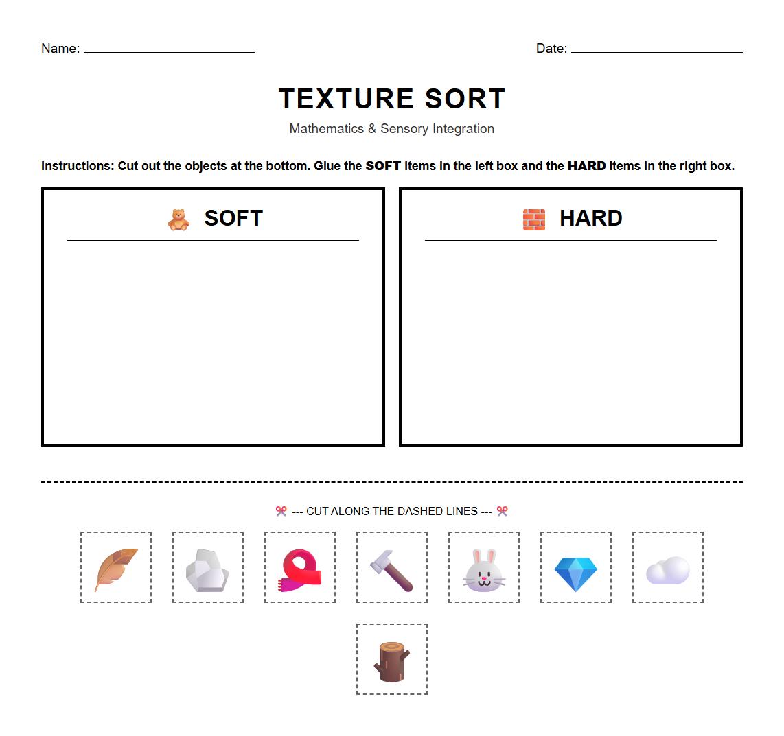 Classifying Objects by Texture for Sensory Math Integration