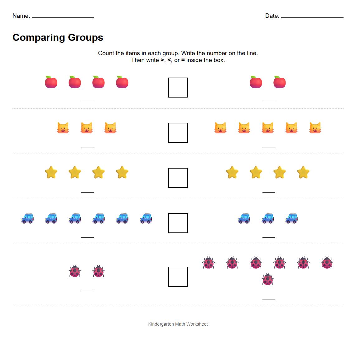 Comparing Groups of Items Exercise