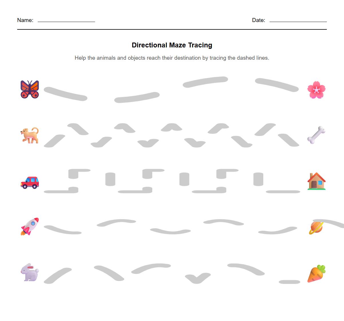 Directional Maze for Fine Motor and Analytical Skills