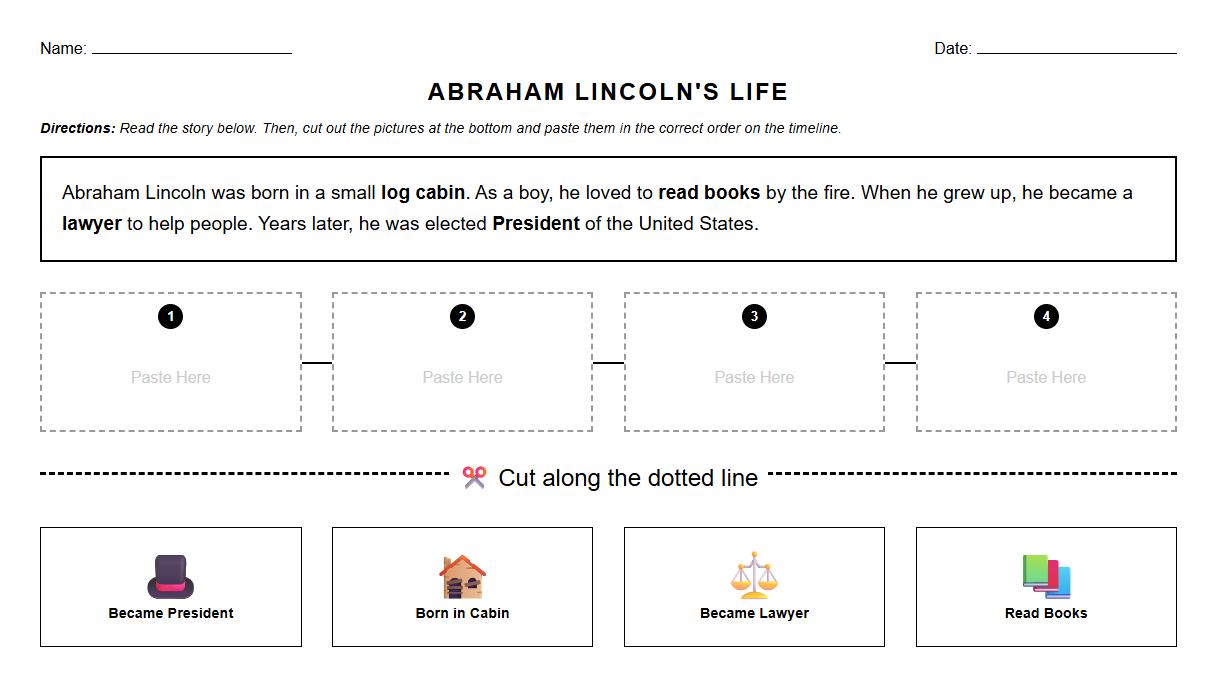 Timeline Sequencing Activities Using Historical Texts