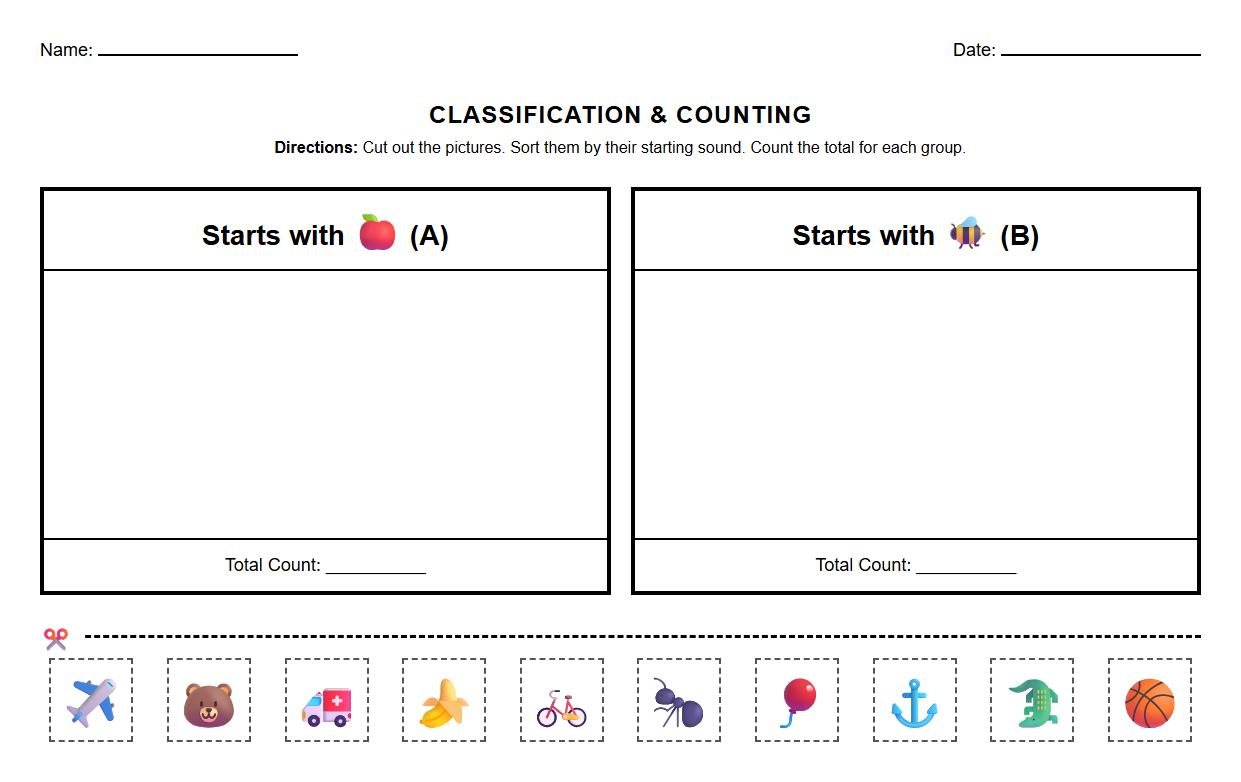 Consonant Sound Classification and Sorting Page