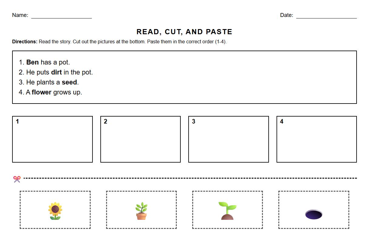 Phonics Based Story Order Practice