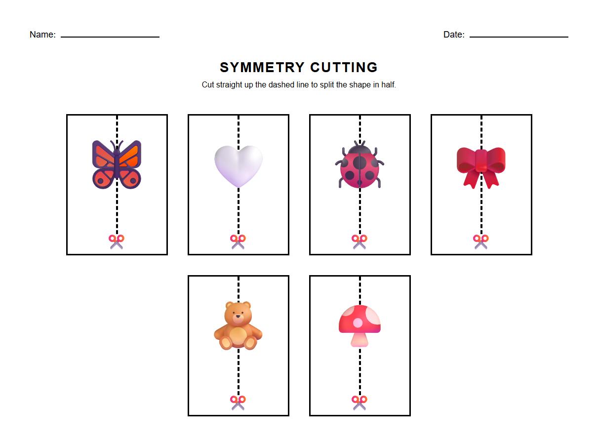 Symmetry Scissor Cutting Skill Development Sheet