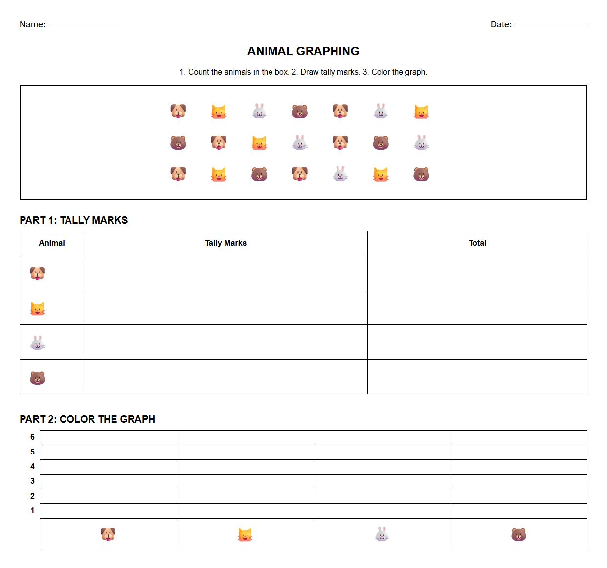 Animal Graphing with Tally Mark Representation