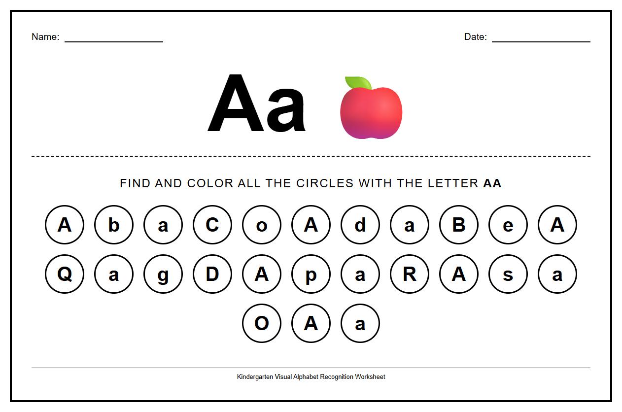 Find and Color Letter Worksheet for Visual Alphabet Recognition