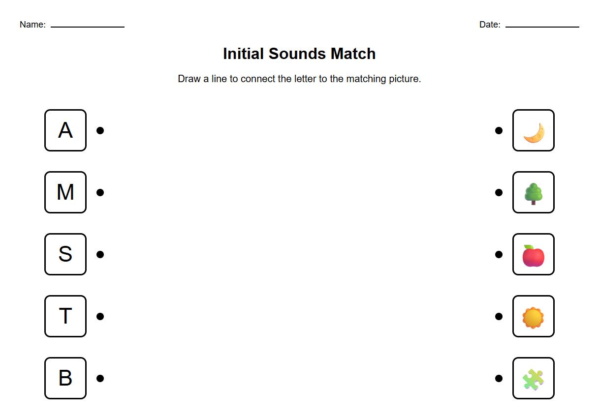 Initial Sound and Image Matching Exercise