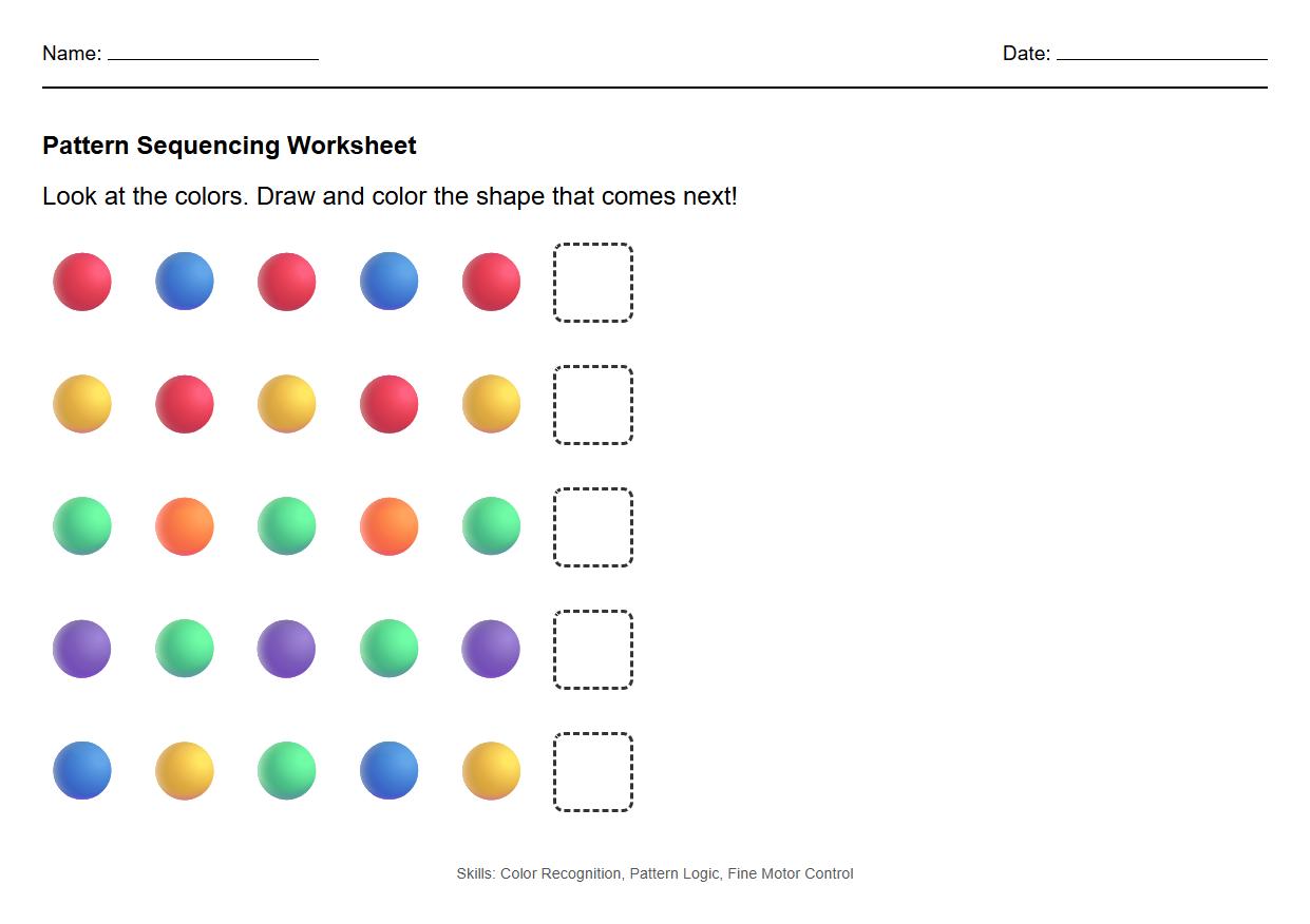 Pattern sequencing using primary and secondary colors