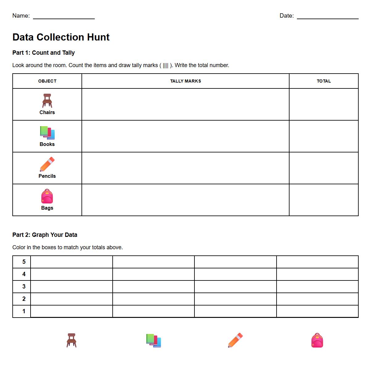 Real Life Data Collection and Graphing Worksheet