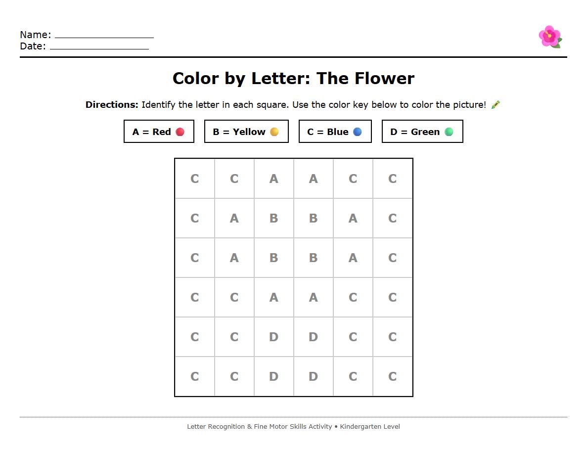 Thematic Color by Number Letter Recognition Activities