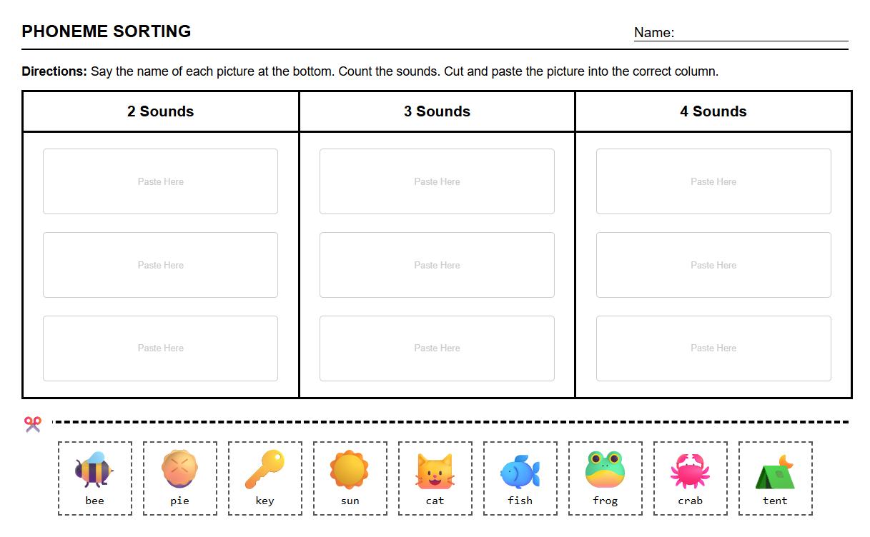 Cut and Paste Phoneme Segmentation Steps