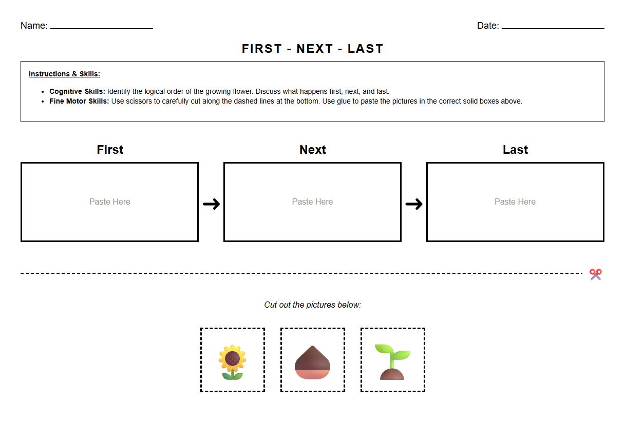 First Next Last Sequencing with Instructions