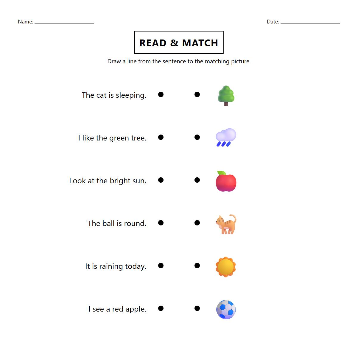 Matching Sentences to Illustrations to Reinforce Comprehension Skills