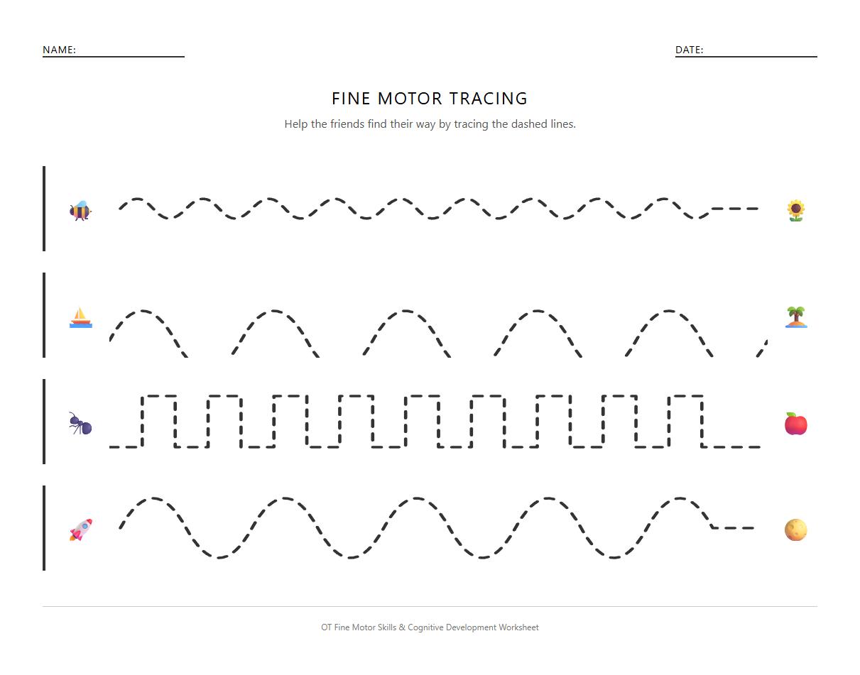 Occupational Therapy Loop and Swirl Line Tracing Task