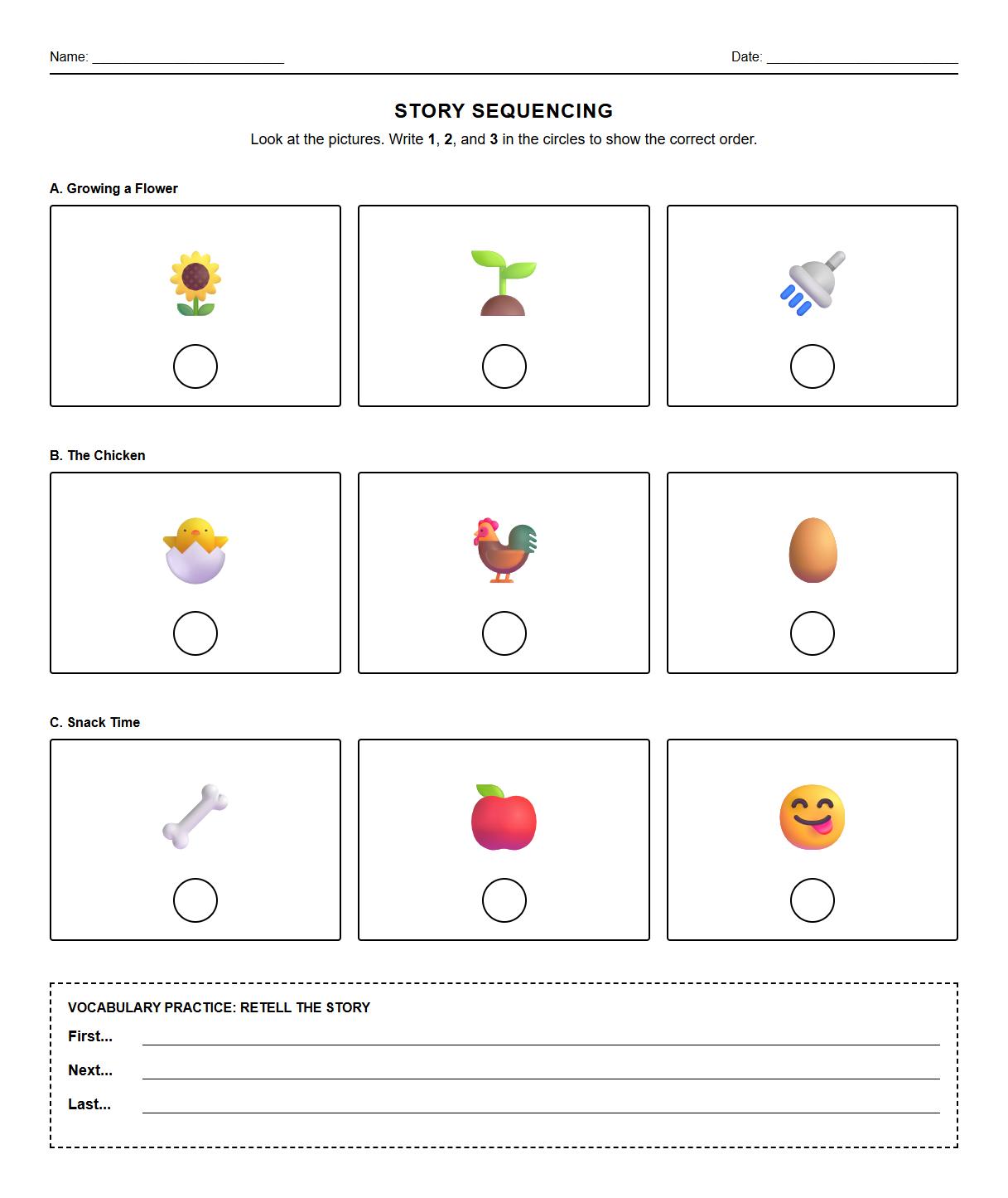 Photo-Based Event Sequencing for Vocabulary Development