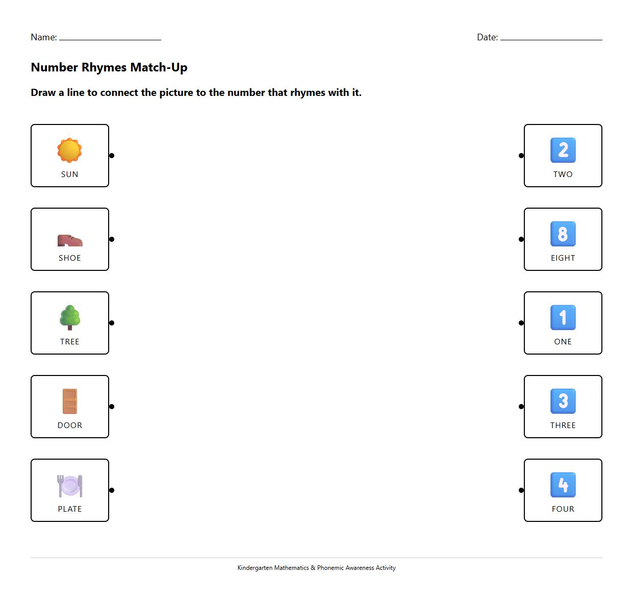 Rhyming words phonemic awareness worksheet