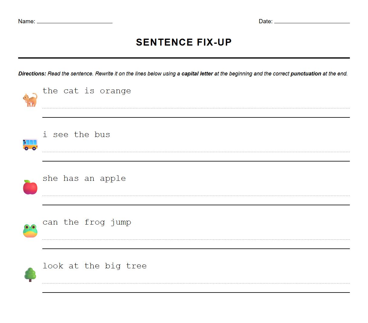 Sentence correction with syntax focus